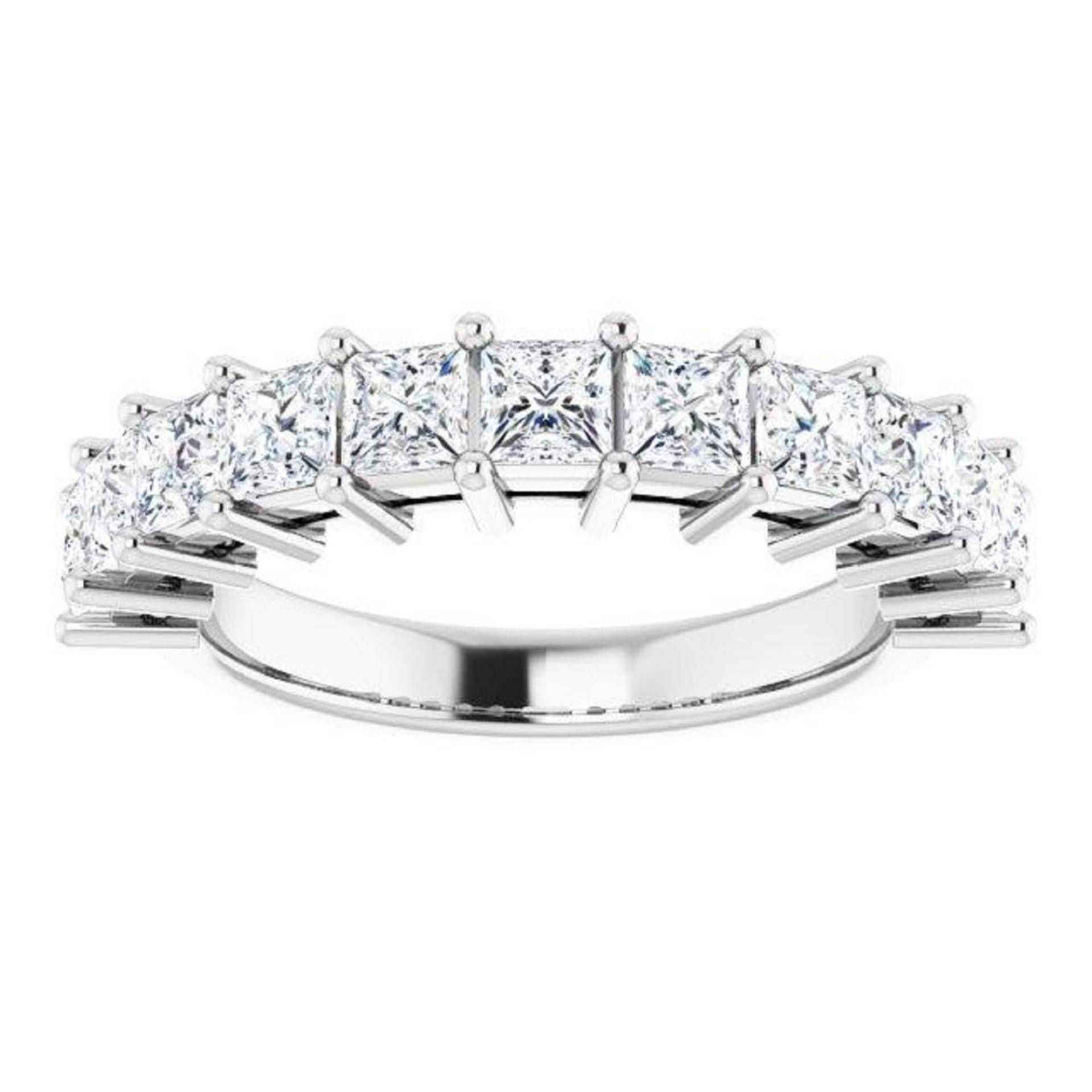 1.98 Ct. Princess Cut Diamant Ehering - 14K/18K Weiß, Gelb, Roségold Und Platin 950, Natürlicher Diamanten Jubiläumsring von VirabyaniFineJewelry