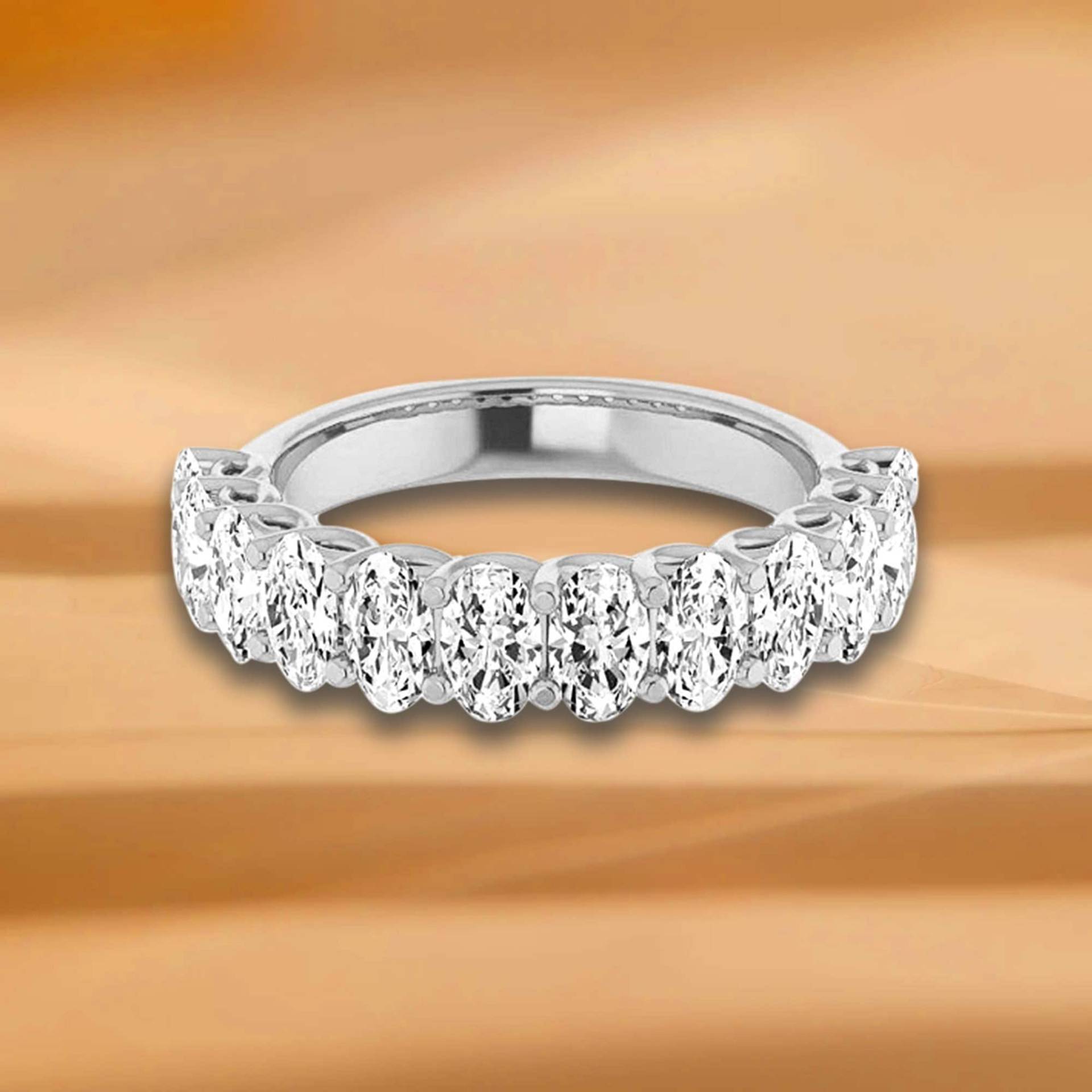 2, 52 Ct. Ovalschliff Diamant Ehering - 14K/18K Weiß, Gelb, Roségold Und Platin 950, Natürliche Diamanten Jubiläumsring von VirabyaniFineJewelry