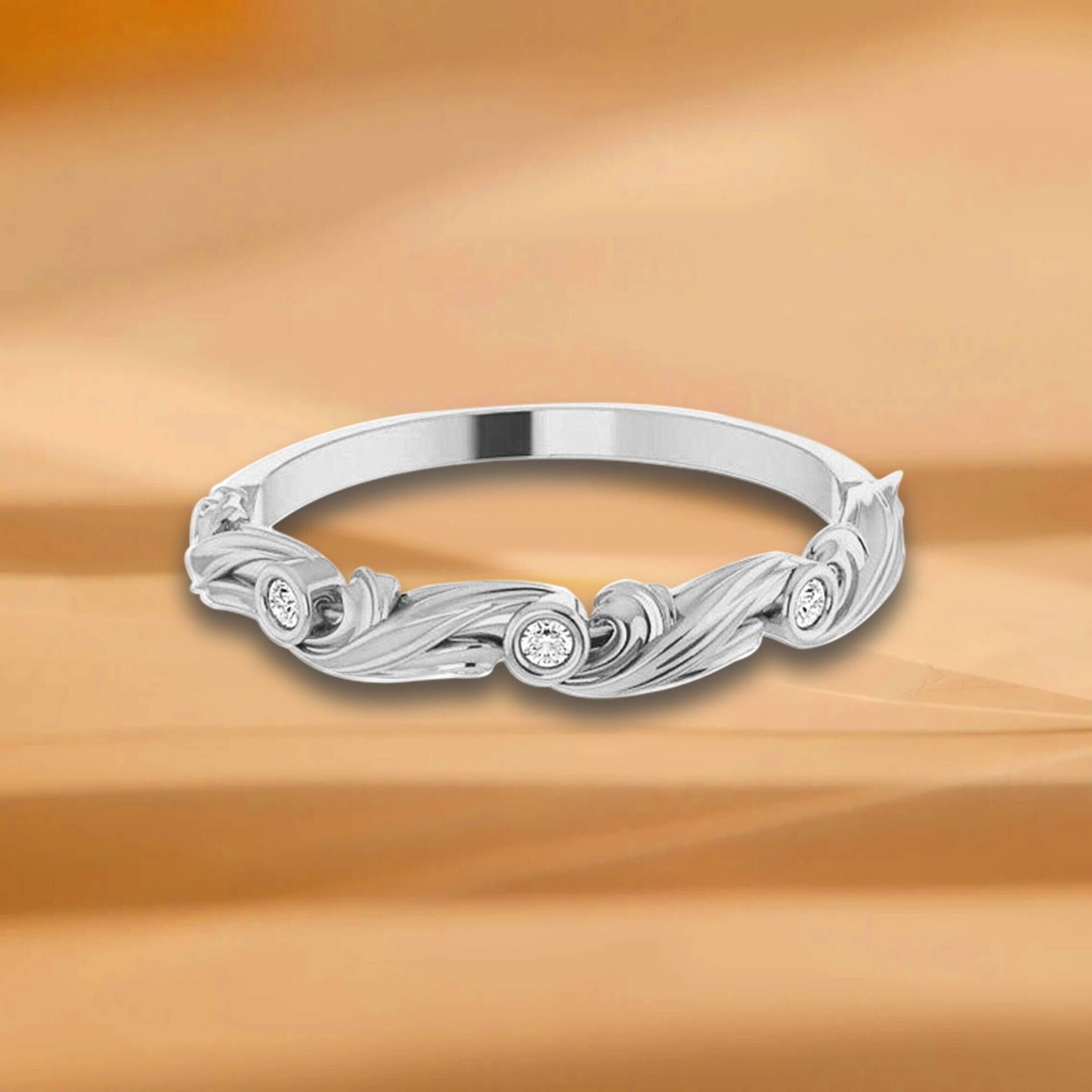 Infinity Style Diamant Ehering - 14K/18K Weiß, Gelb, Roségold Und Platin 950, Natürliche Diamanten Jubiläumsring von VirabyaniFineJewelry