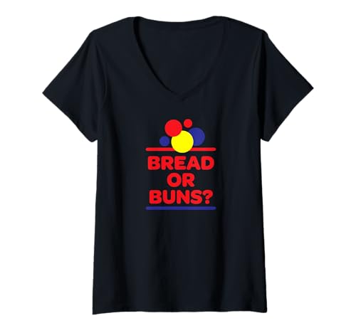 Damen Brot oder Brötchen Meme T-Shirt mit V-Ausschnitt Damen Brot oder Brötchen Meme T-Shirt mit V-Ausschnitt von Viral Bread or Buns Memes