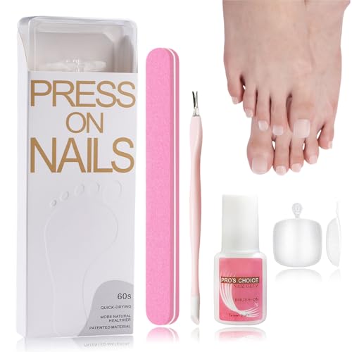 120 Stück Kurze Quadrat Fußnägel zum Aufkleben -12 Größen Matt Falsche Zehennägel - Full Cover Squoval Fußnägel Tips - Weiches Vorgefeilt Nageltips für Frauen - Home DIY Nagelstudio von Virellay