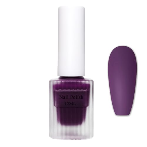 Lila Matte Nagellack - Schnelltrocknend & Langanhaltend ungiftige Purple Matte Nail Polish - Regulärer Nagellacke Ohne UV-Lampe für Frauen - Hochwertig Matt Effect für Anfänger Nail Art (Lila, 12ML) von Virellay