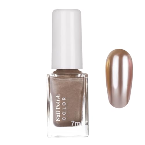 Metallic Nagellack Gold - Spiegelnagellack Effekt Schnelltrocknend Chrom - Quick Dry Metal Chrome Nagellack - Mirror Effekt Langanhaltender Nail Polish Entfernen Kratzfest, Kein UV Nötig (Gold，7ML) von Virellay