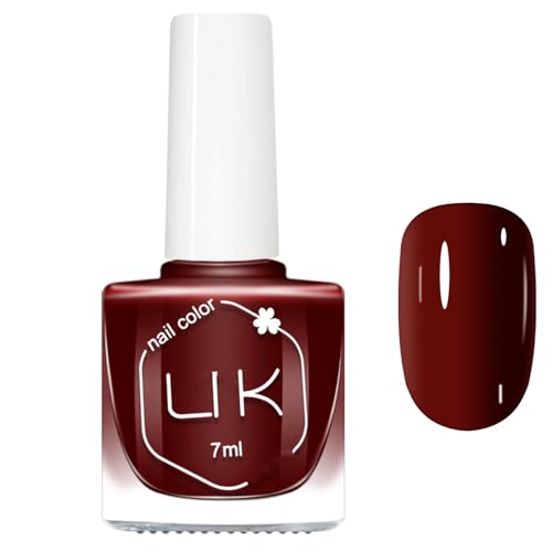 Nagellack Dunkelrot - 7ML Rot Nagellack, Schnelltrocknender, langanhaltender und hochpigmentierter Dark Red Nail Polish - keine UV Lampe erforderlich für DIY Nageldesign (Dunkelrot) von Virellay