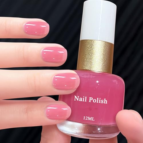 Rosa Nagellack - Wasserbasis Ungiftig Und Schnell Trocknend - Natürlich Pink Nail Polish für die Nagelkunst zu Hause - Nude Pink Regular Nagellack für Frauen Mädchen (Nude Rosa, 12ML) von Virellay