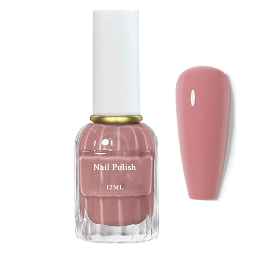 Rosa Wasserbasierte Schnelltrocknender Einfarbiger Nagellack - Pink Nail Polish Quick Dry & langanhaltend - Nude Regular Nagellack für Frauen Mädchen (Rosa, 12ML) von Virellay