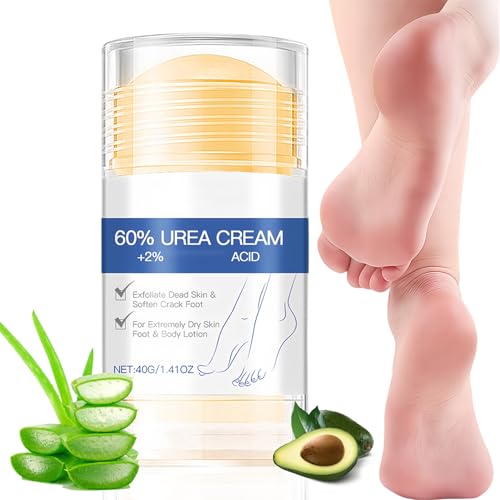 Urea Creme 60 Prozent - Hydrating & Anti-Cracking Fußcreme für Sehr Trockene Füße - Hand Cream for Very Dry Skin - Moisturiser Anti Hornhaut Creme Stick für Frauen Männer Hautpflege -1.41 Oz von Virellay