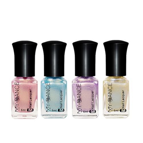Virellay 4Pcs Pearl Einfarbiger Nagellack - Wasserbasierte Nagellacke - Ohne UV Lampe Nail polish von Virellay
