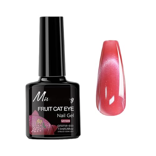 Virellay Cat Eye Nagellack - Glitzer Nagellack - Magnet Nail Polish (Red, 7.5 Ml) von Virellay