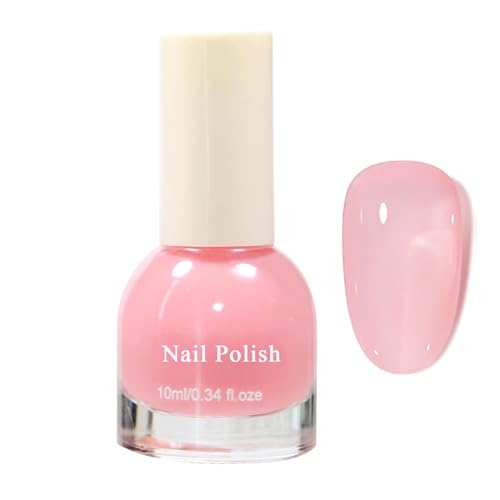 Virellay Jelly Rosa Nagellack - Ungiftig Und Schnell Trocknend - Nagellack Rosa Ohne UV Lampe - Natürlich Nude Pink Nail Polish für Frühlings und Summer - Nude Regular Nail Polish für Frauen Mädchen von Virellay