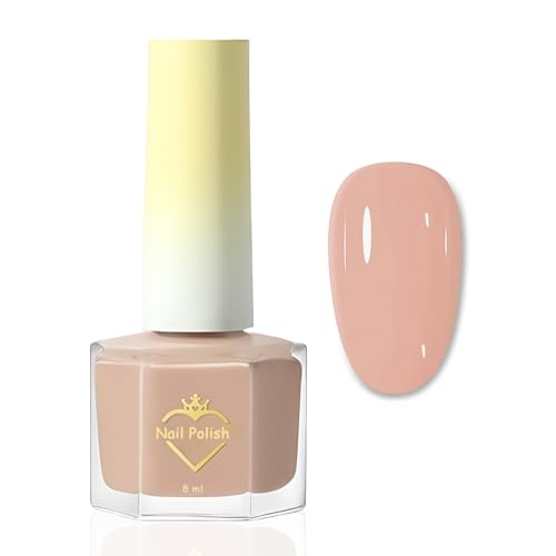 Peel off Nagellack Nude - Ungiftiger Nagelack Auf Wasserbasis - Schnelltrocknender Nagellack mit Blütenduft - Glänzend Nudetöne Nail Polish für Frauen Mädchen DIY-Nagelkunst Zu Hause (Nude, 8 Ml) von Virellay