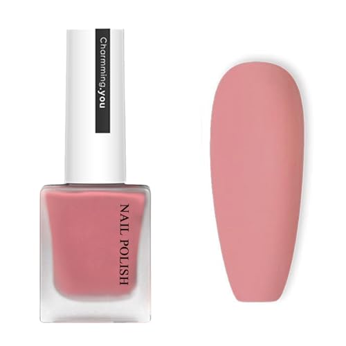 Virellay Rosa Matte Nagellack, Schnelltrocknend & Langanhaltend ungiftige Nagellacke Ohne UV-Lampe, Hochwertig Nagellack Matt Effect, Wasserbasierte Matte Nail Polish für Anfänger DIY Nail Art von Virellay