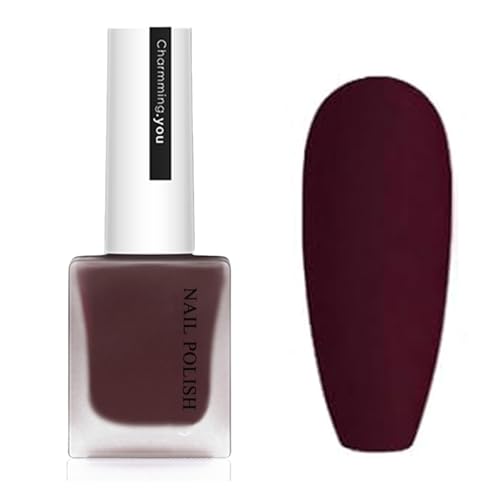 Virellay Rot Mztte Nagellack, Dunkelrot Schnelltrocknend & Langanhaltend ungiftige Nagellacke Ohne UV-Lampe, Hochwertig Nagellack Matt Effect, Matte Nail Polish für Anfänger DIY Nail Art von Virellay