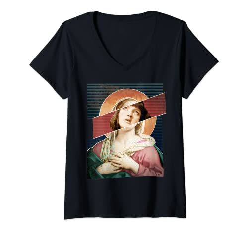 Damen Virgin Mia Wallace Nasenblutung, Überdosierung, Geschenk T-Shirt mit V-Ausschnitt von Virgin Mia Vintage Shirts