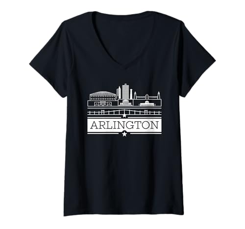 Damen Skyline von Arlington Virginia T-Shirt mit V-Ausschnitt Damen Skyline von Arlington Virginia T-Shirt mit V-Ausschnitt von Virginia Arlington Town