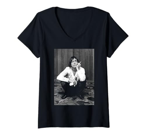 Damen Iggy Pop von den Stooges Friars Aylesbury von Virginia Turbett T-Shirt mit V-Ausschnitt von Virginia Turbett Photography