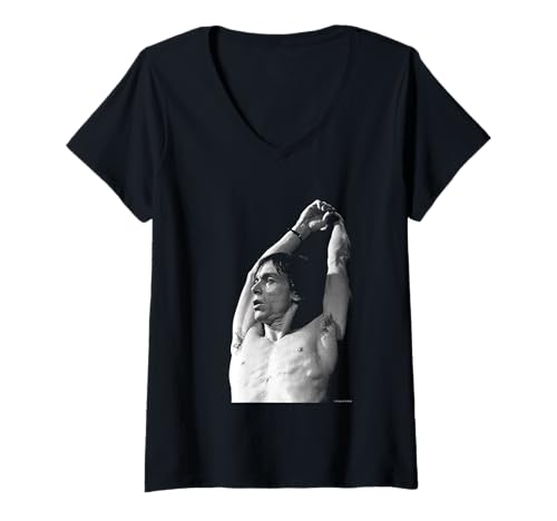 Damen Virginia Turbett Iggy Pop Vocalist The Stooges Live 1980 T-Shirt mit V-Ausschnitt Damen Virginia Turbett Iggy Pop Vocalist The Stooges Live 1980 T-Shirt mit V-Ausschnitt von Virginia Turbett Photography