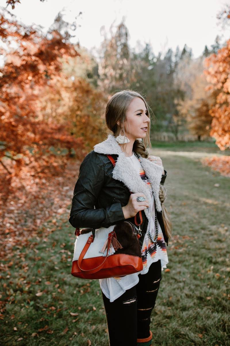 Handgemachte Rindsleder Umhängetasche, Alltägliche Kuhhaar Handtasche, Damen Western Portemonnaie von VirginiaFeans