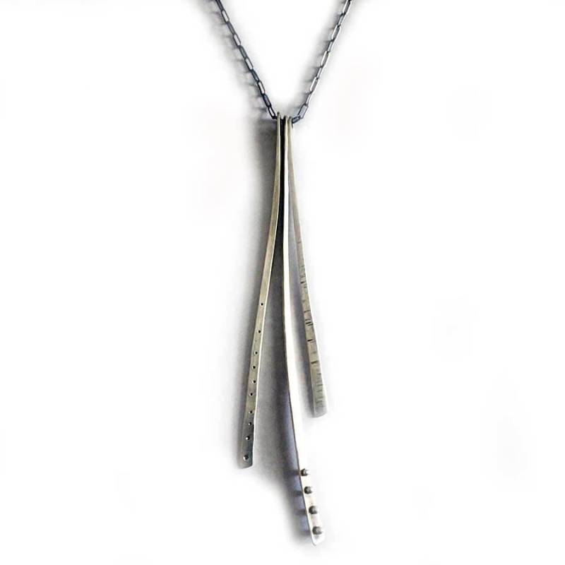 Handgeschmiedete 3-Element-Anhänger-Halskette Aus Sterlingsilber von VirginiaStevensDsgns