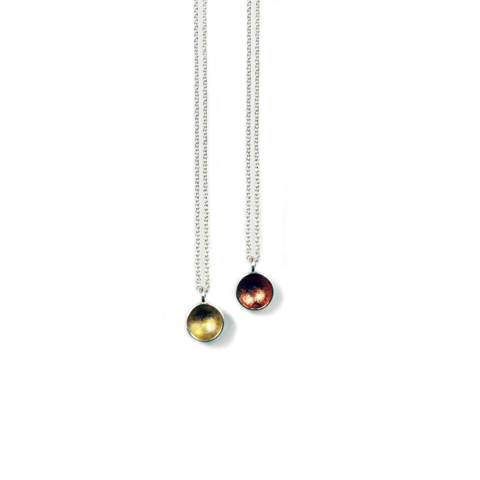 "Kleiner "Cup" Anhänger Aus Sterlingsilber Mit Blattgold Oder Kupfer." von VirginiaStevensDsgns