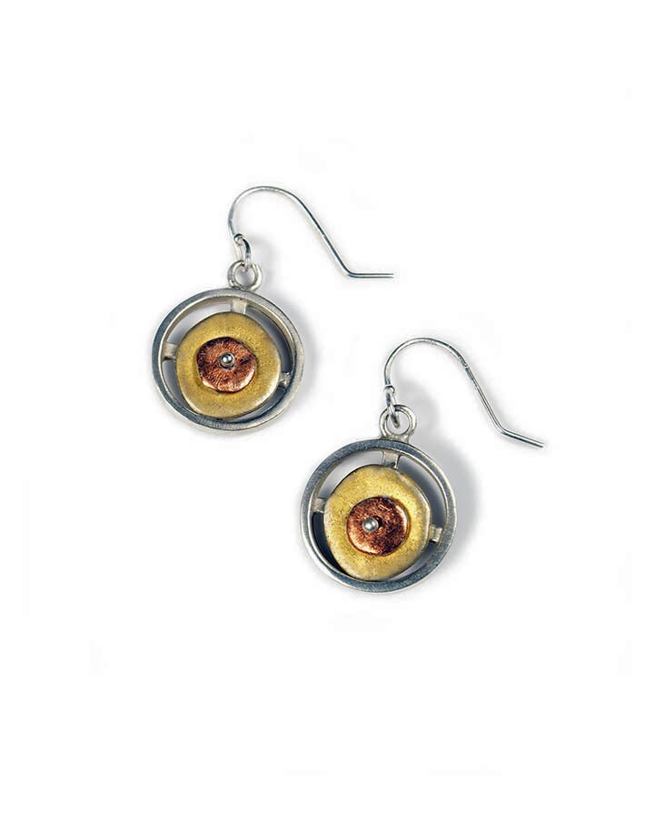 Tri Color Sterling Silber Double Layer Kreis Ohrringe Tri Color Sterling Silber Double Layer Kreis Ohrringe von VirginiaStevensDsgns