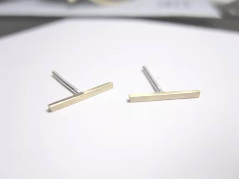 Minimalist 11 Mm Messing Bar Ohrringe | Sterling Silber Beiträge Geschenk Für Sie Zierliche Kleine Ohrstecker 0013 von VirginiaWynne