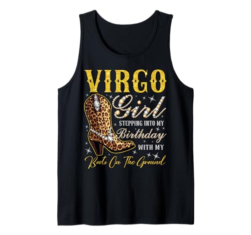 Jungfrau-Mädchen Tritt in Meinen Geburtstag mit Meinen Stiefeln Tank Top Jungfrau-Mädchen Tritt in Meinen Geburtstag mit Meinen Stiefeln Tank Top von Virgo Girl Birthday Party Western Cowgirl Birthday