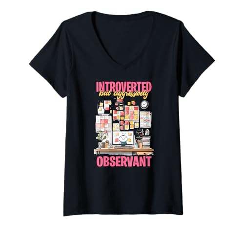 Damen Virgo Zodiac Introverted But Aggressively Observant T-Shirt mit V-Ausschnitt Damen Virgo Zodiac Introverted But Aggressively Observant T-Shirt mit V-Ausschnitt von Virgo Zodiac Astrology Horoscope Star Sign