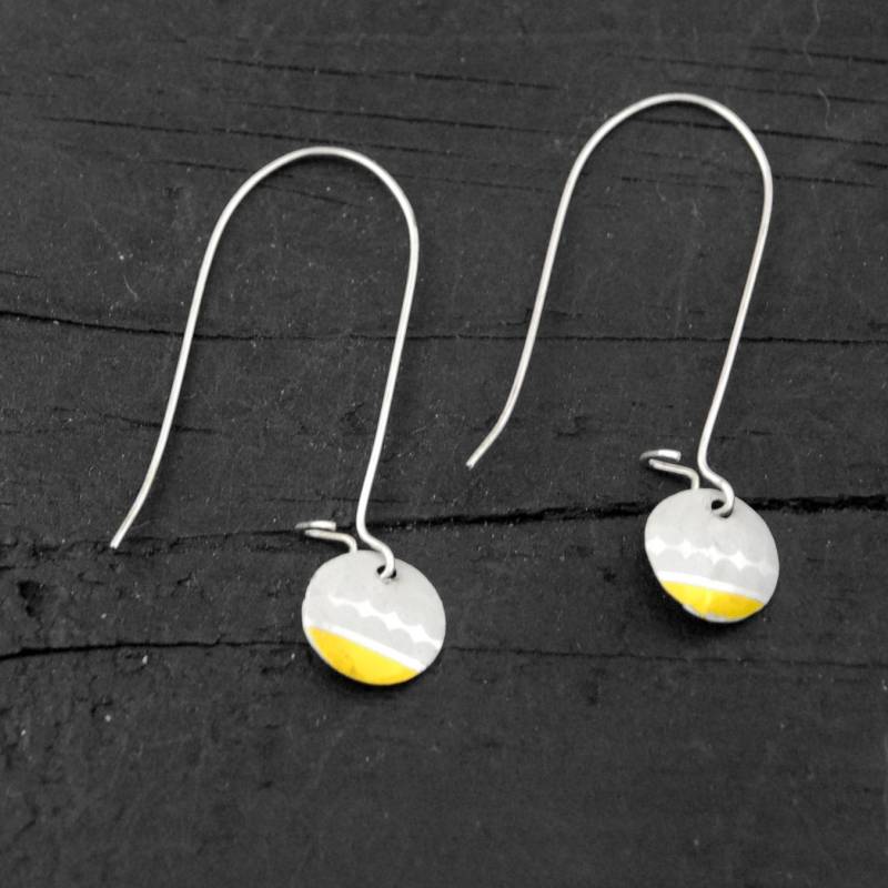 Gold & Diamant Kreis Recycling-Ohrringe Gold & Diamant Kreis Recycling-Ohrringe von VirgoRisingMetal