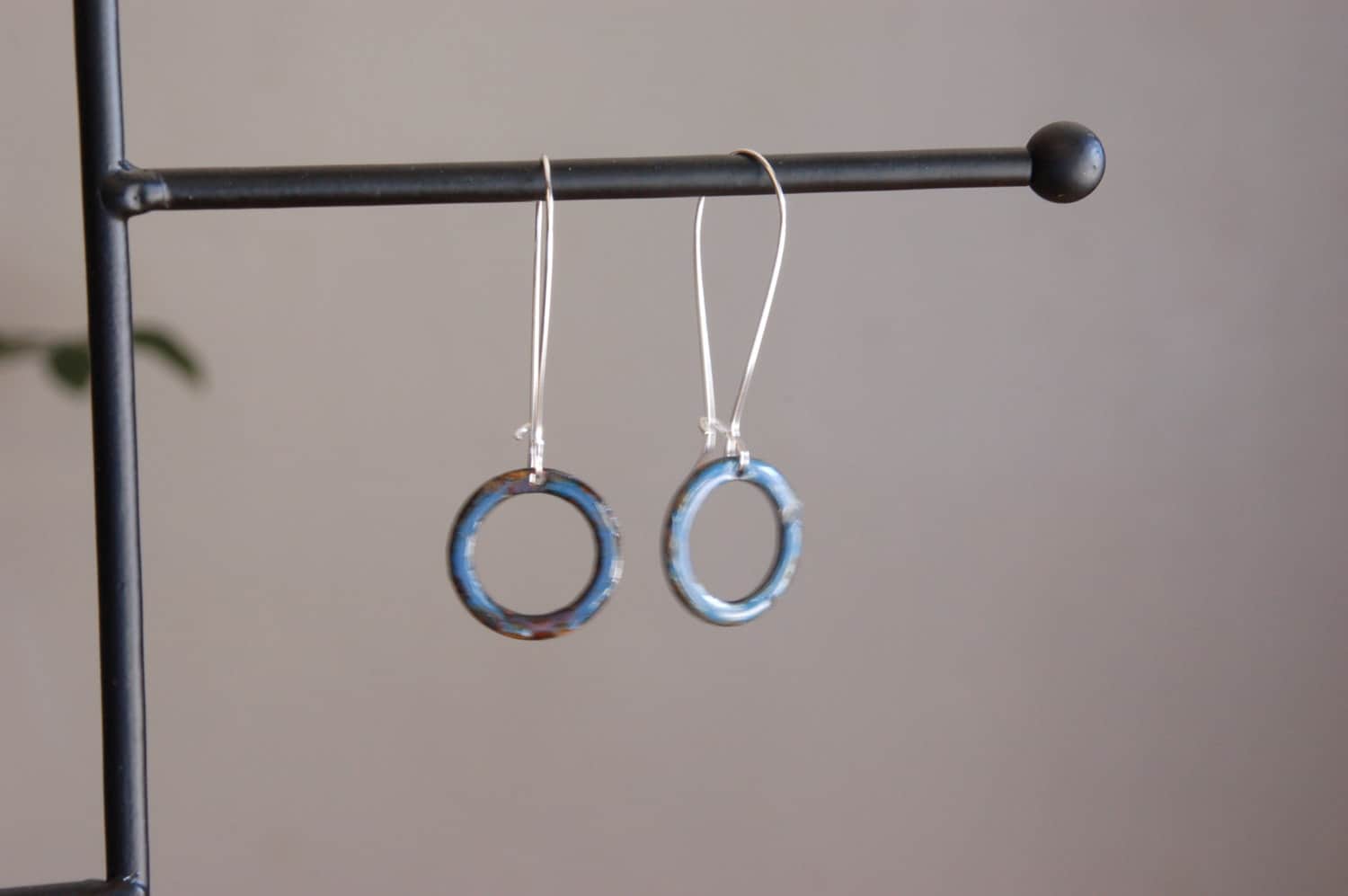 Ohrringe - Blue Circle Emailliert Ohrringe - Blue Circle Emailliert von VirgoRisingMetal