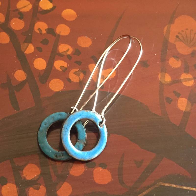 Ohrringe - Blue Circle Emailliert Ohrringe - Blue Circle Emailliert von VirgoRisingMetal