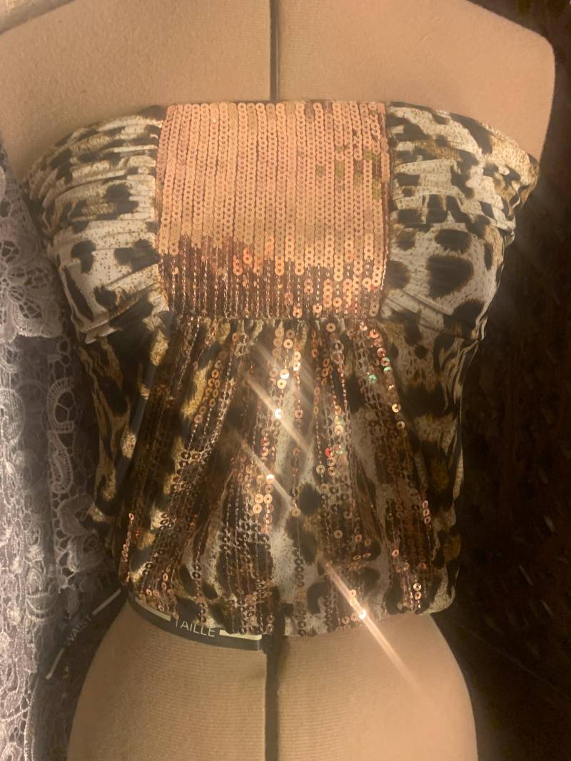 Vintage Top Tiergedruckter Leopard Crop von VirtageVintage