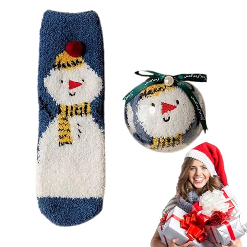 Korallenfleece-Socken | Weihnachtsthema Lässige dicke Socken,Warme Socken, gemütliche Socken für den Winter, Teenager-Damen-Mädchen-Innenschlaf-Weihnachtsgeschenke Virtcooy von Virtcooy