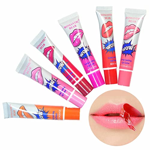 Peel Off Lip Stain, Peel Off Lip Gloss, 1/6 Farben Magic Tattoo Lip Gloss Set, Peel Off Lippenstift, Matter Lipgloss Langanhaltender Lippenfleck für Frauen Mädchen Peel Off Lip Stain, Peel Off Lip Gloss, 1/6 Farben Magic Tattoo Lip Gloss Set, Peel Off Lippenstift, Matter Lipgloss Langanhaltender Lippenfleck für Frauen Mädchen von Virtcooy