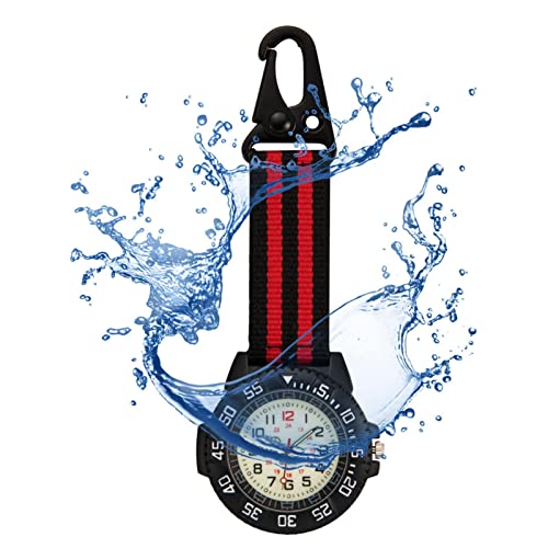 Virtcooy Clip-Digitaluhr – Uhr mit Karabinerhaken, Schlüsselanhänger, wasserdicht, zum Anklippen auf Quarz-Uhren im Freien, Karabiner ze die Uhrzeit für Wandern, Camping, Wandern von Virtcooy