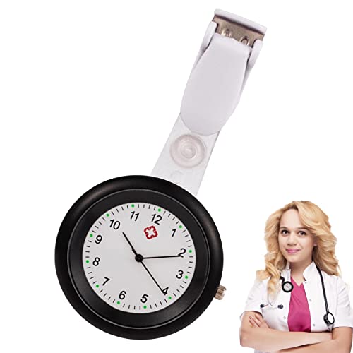 Virtcooy Krankenschwesteruhr | Arztuhren für Damen - Clip-Uhr mit leuchtenden Zeigern, Quarzwerk, Quarzwerk für genaue Krankenschwestergeschenke, Neujahrsgeschenke von Virtcooy