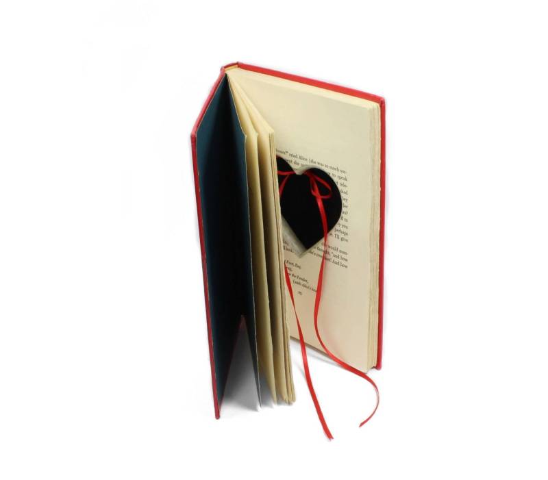 Rote Alice Im Wunderland Ringhalter Hohlbuch Handgemachtes Vintages Buch in Einer Ringbox Gemacht Verlobung Hochzeitsvorschlag - Spezialanfertigung von Virtualdistortion