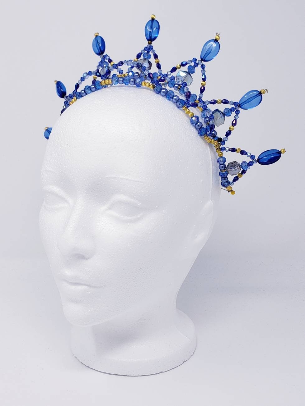 Ballett Tiara Mit Perlen in Blau Und Gold Ballett Tiara Mit Perlen in Blau Und Gold von VirtuosoBoutique