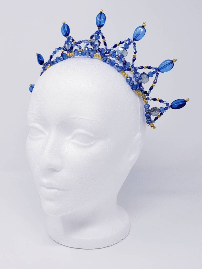 Ballett Tiara Mit Perlen in Blau Und Gold Ballett Tiara Mit Perlen in Blau Und Gold von VirtuosoBoutique