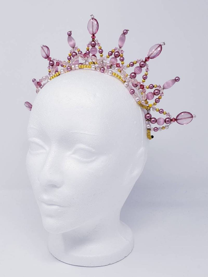 Perlen Ballett Tiara, Kopfschmuck - Pink Perlen Ballett Tiara, Kopfschmuck - Pink von VirtuosoBoutique