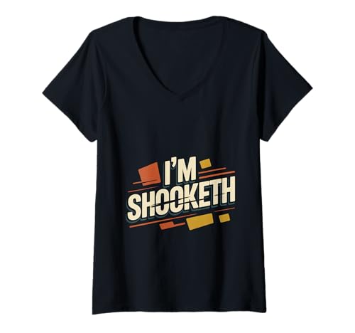 Damen I'm Shooketh Trending Internet -Meme -Reaktion - T-Shirt mit V-Ausschnitt von Virusmeme -Reaktionen