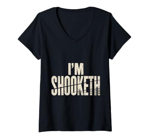Damen I'm Shooketh Trending Internet -Meme -Reaktion - T-Shirt mit V-Ausschnitt von Virusmeme -Reaktionen