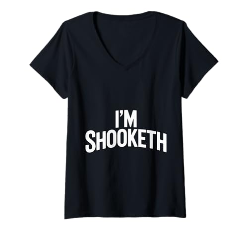 Damen I'm Shooketh Trending Internet -Meme -Reaktion |- T-Shirt mit V-Ausschnitt von Virusmeme -Reaktionen
