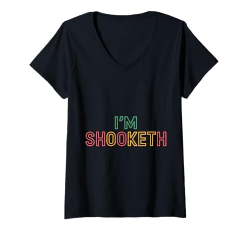 Damen I'm Shooketh Trending Internet -Meme -Reaktion - T-Shirt mit V-Ausschnitt von Virusmeme -Reaktionen