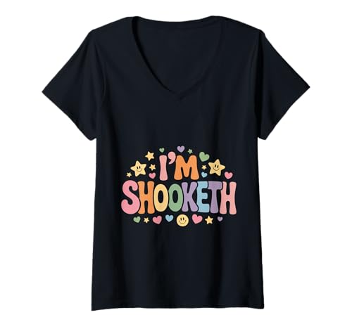 Damen I'm Shooketh Trending Internet -Meme -Reaktion - T-Shirt mit V-Ausschnitt von Virusmeme -Reaktionen