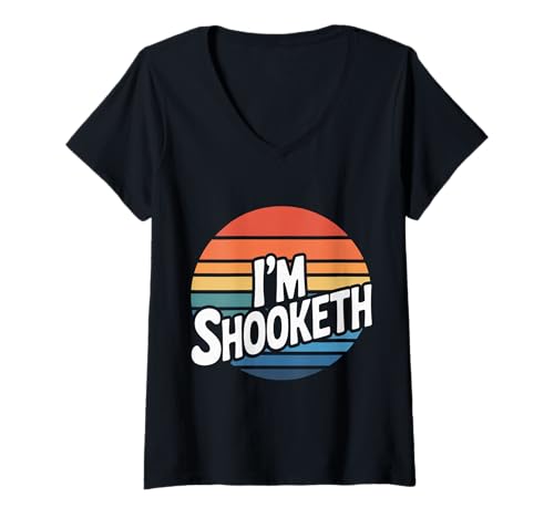 Damen I'm Shooketh Trending Internet -Meme -Reaktion - T-Shirt mit V-Ausschnitt von Virusmeme -Reaktionen