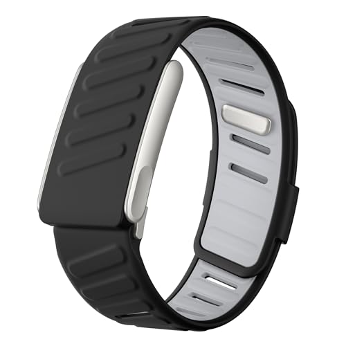 Band, robustes Komfort-Silikon-Armband, kompatibel mit WHOOP 5, strapazierfähiges, weiches Silikon, Sportschlaufen-Ersatzbänder für Männer und Frauen, mit Metallrahmen-Anschluss (Schwarz / Hellgrau) Band, robustes Komfort-Silikon-Armband, kompatibel mit WHOOP 5, strapazierfähiges, weiches Silikon, Sportschlaufen-Ersatzbänder für Männer und Frauen, mit Metallrahmen-Anschluss (Schwarz / Hellgrau) von VisBeaut