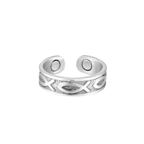 Damen Wechseljahre, Magnetringe Damen, Magnetring Wechseljahre, Reduziert Stress& Angstgefühle Verbessert dieSchlafqualität (RIng-Silberfisch) von VisBeaut