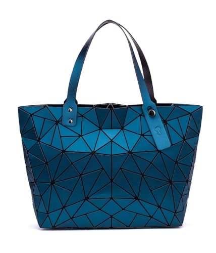VisBeaut Handtasche mit geometrischem Gittermuster und Tragegriff für Damen, matte Tragetasche, Handtasche, geometrische Schultertasche (Style 16) von VisBeaut