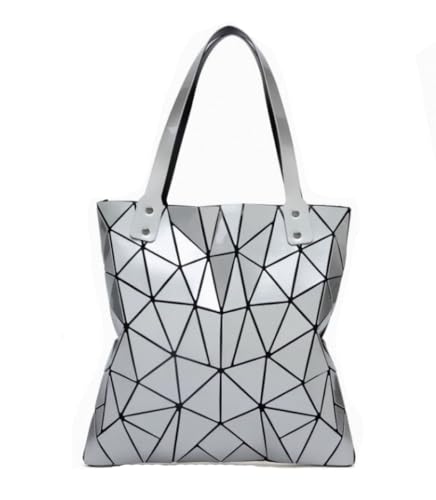 VisBeaut Handtasche mit geometrischem Gittermuster und Tragegriff für Damen, matte Tragetasche, Handtasche, geometrische Schultertasche (Style 20) von VisBeaut